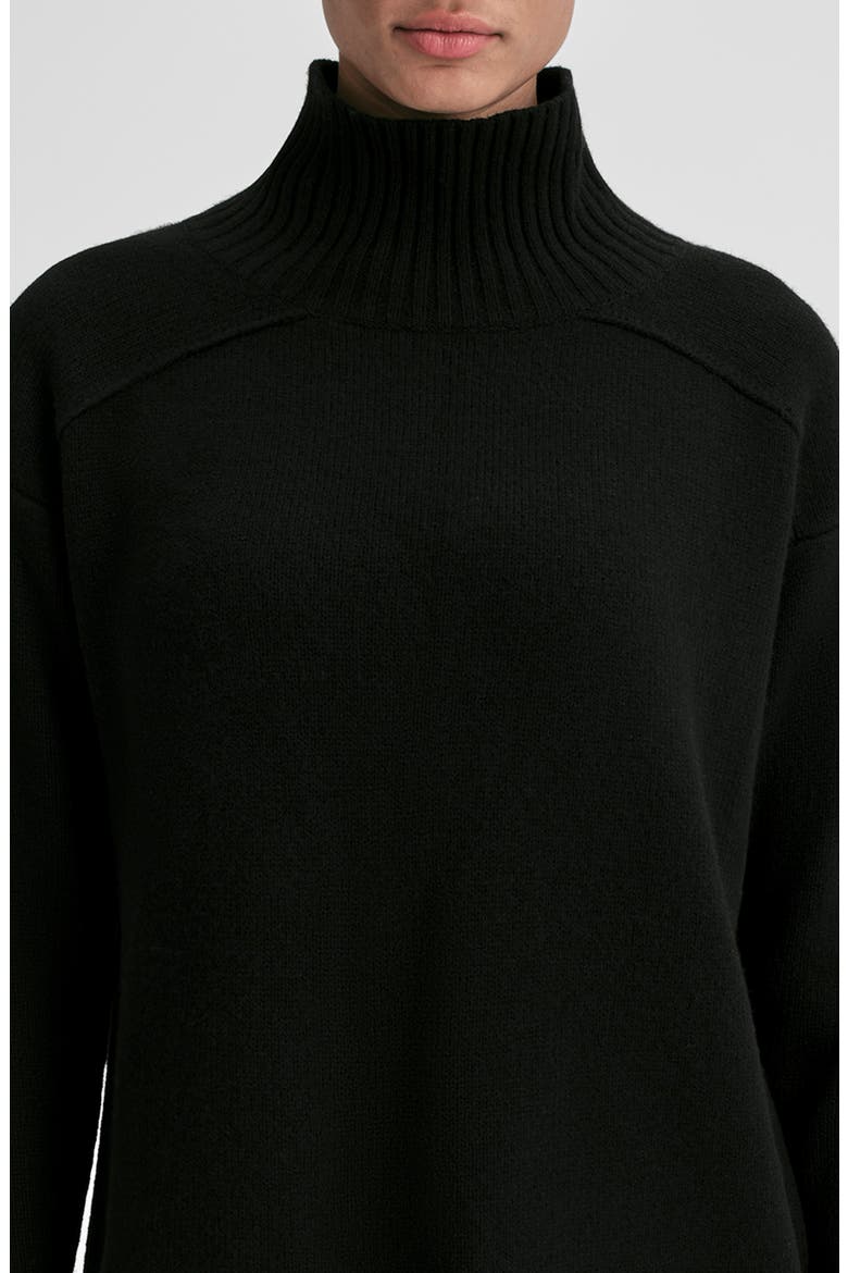 Archie Turtleneck Cashmere Sweater, Alternate, color, BLACK