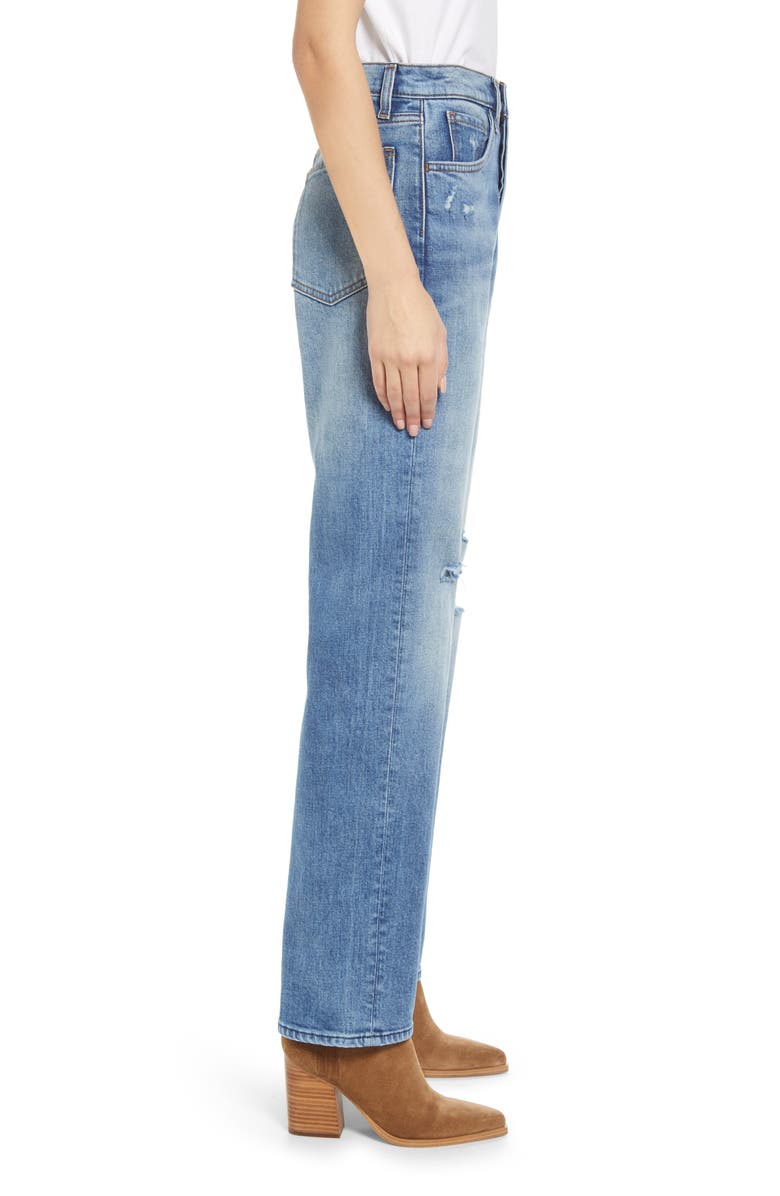 7 For All Mankind Easy Straight Leg Destroyed Jeans, Alternate, color,