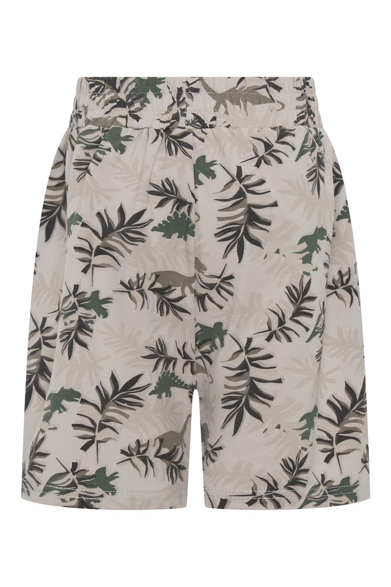 Kids' Dino Park Stretch Cotton Shorts, Alternate, color, MULTI BEIGE