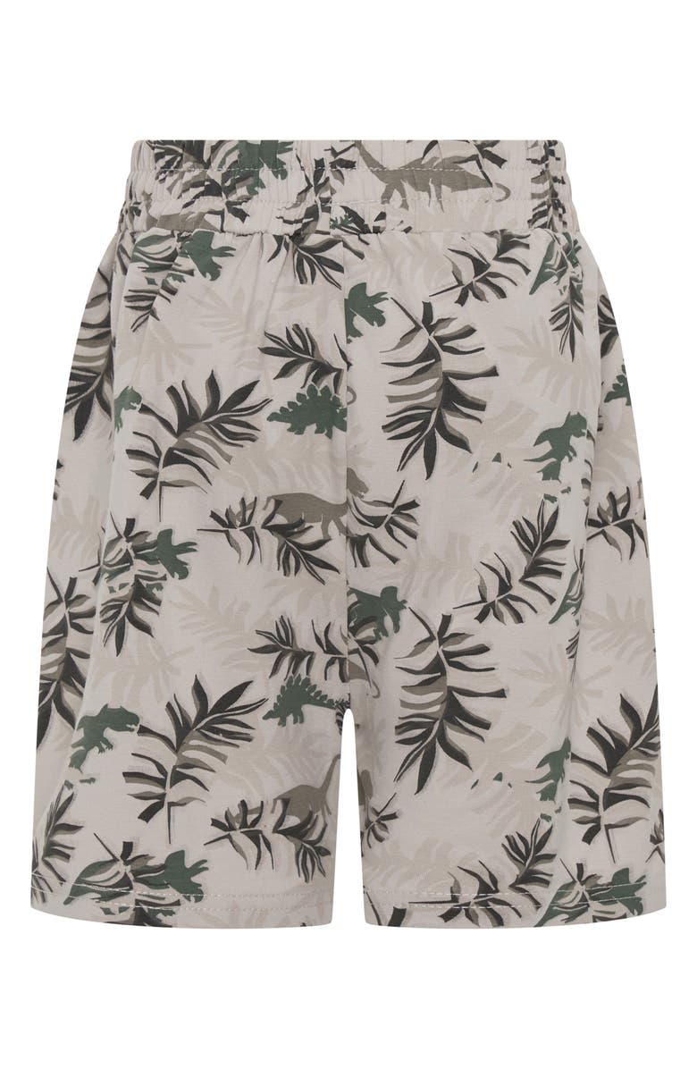 TINY TRIBE Kids' Dino Park Stretch Cotton Shorts, Alternate, color, Multi Beige