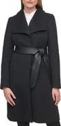 KARL LAGERFELD PARIS Puff Sleeve Belted Coat