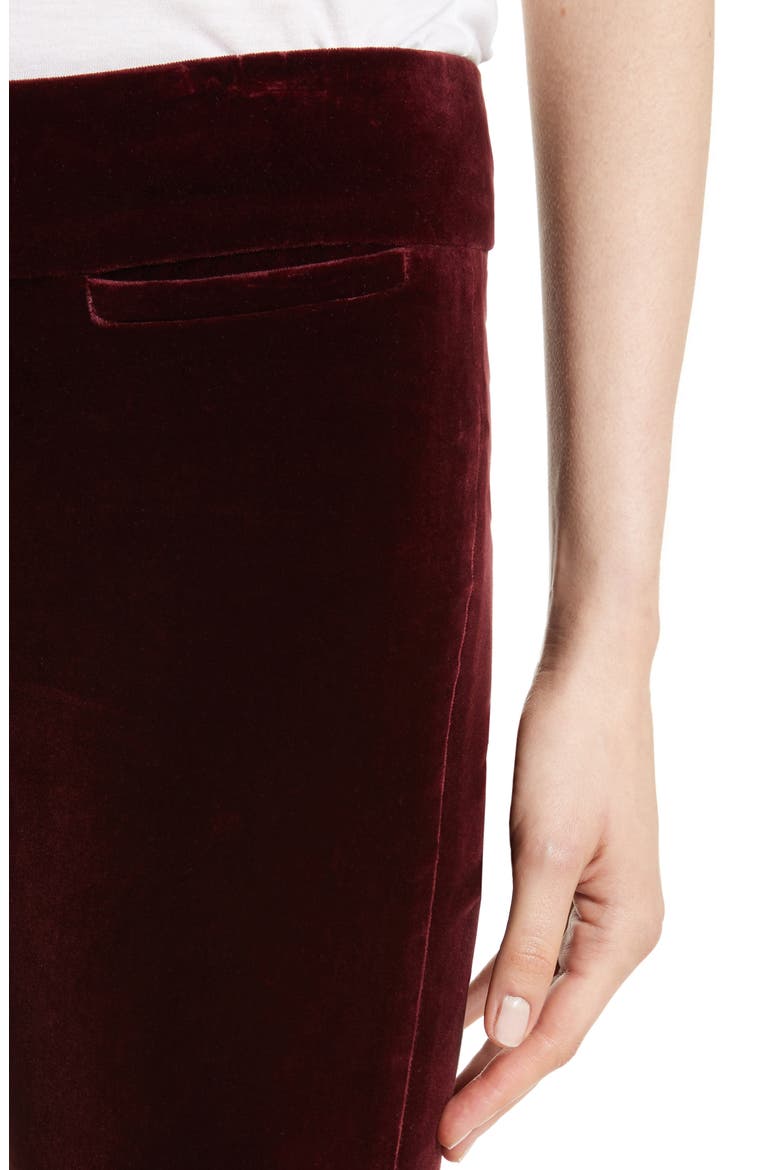 Amoire Velvet Flare Pants, Alternate, color, BURGUNDY