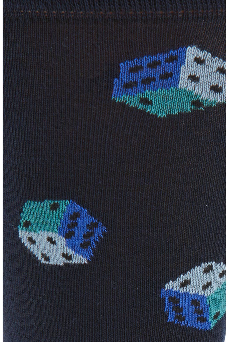 Dice Cotton Blend Dress Socks, Alternate, color, NAVY