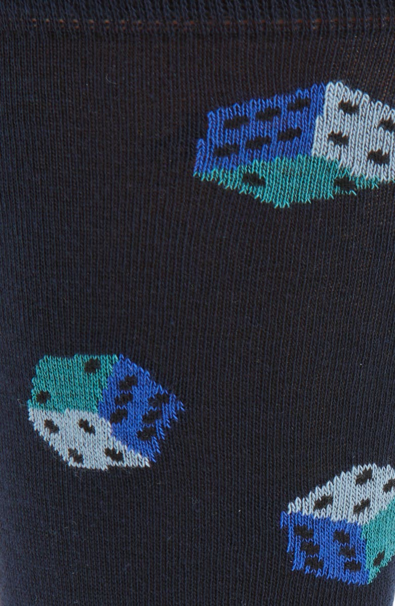 Paul Smith Dice Cotton Blend Dress Socks, Alternate, color, Navy