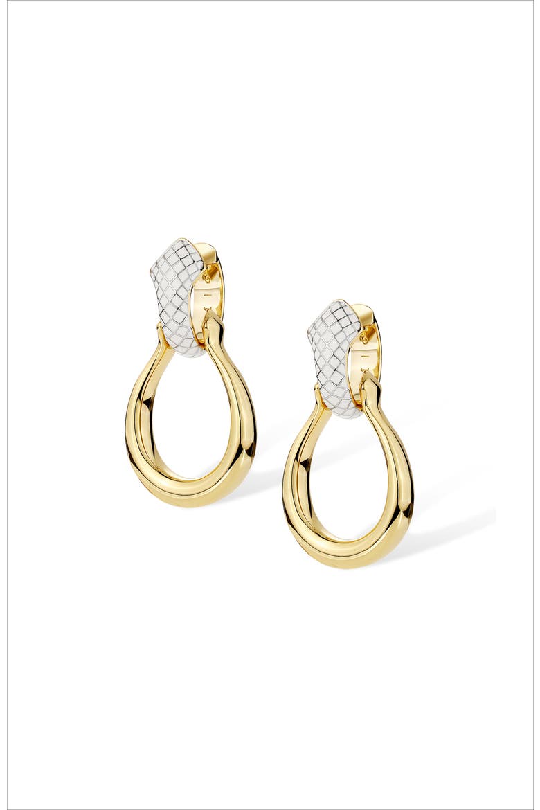 Uraeus Earrings, Main, color, White & Gold