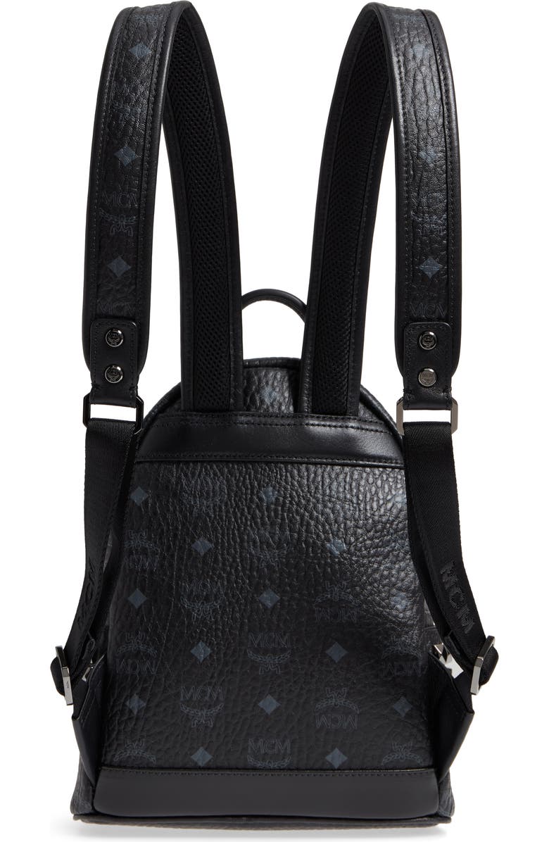 MCM Mini Stark Side Stud Coated Canvas Backpack, Alternate, color,