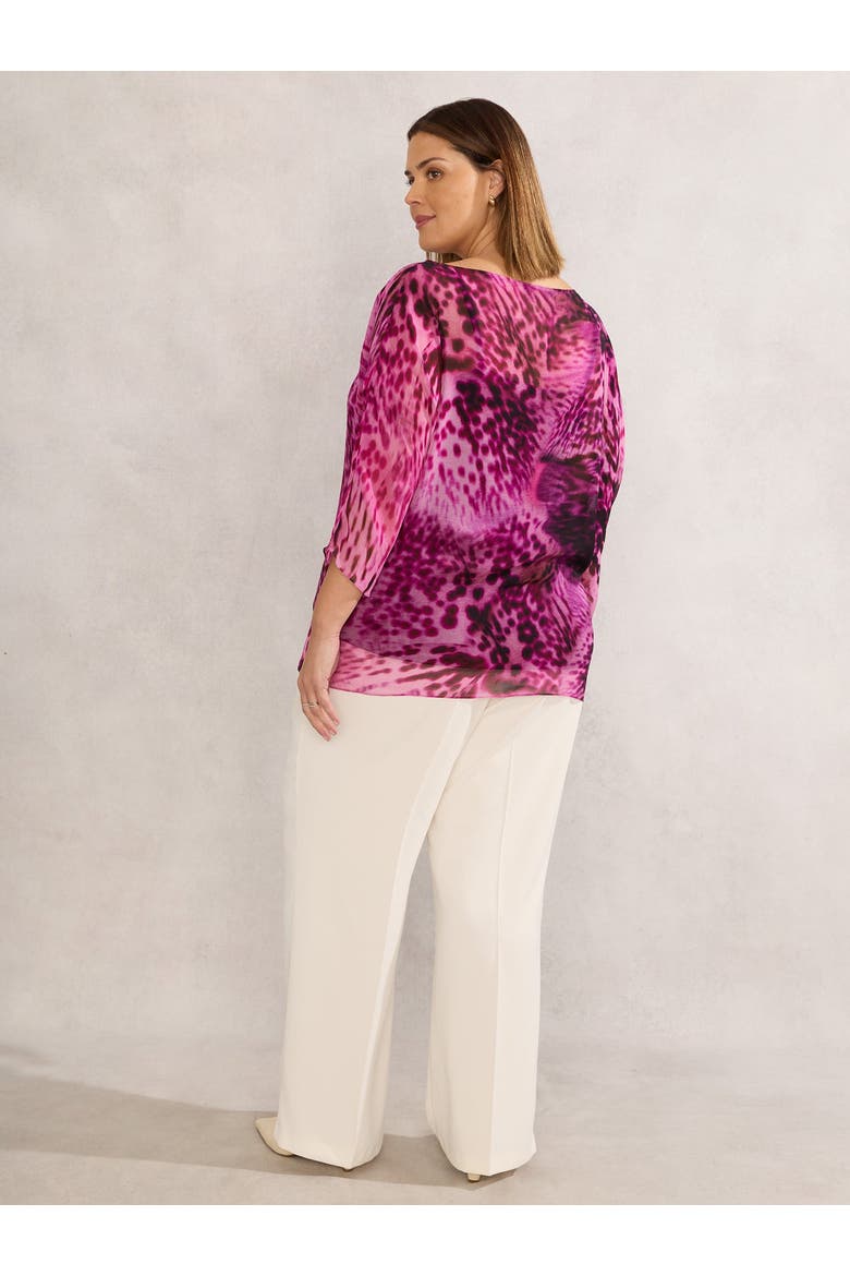 Chiffon Animal Print Blouse, Alternate, color, Pink