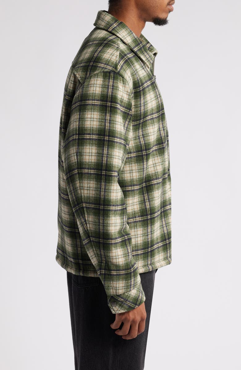 Museum of Peace & Quiet Fleece Lined Plaid Flanel Zip-Up Shirt Jacket, Alternate, color, 