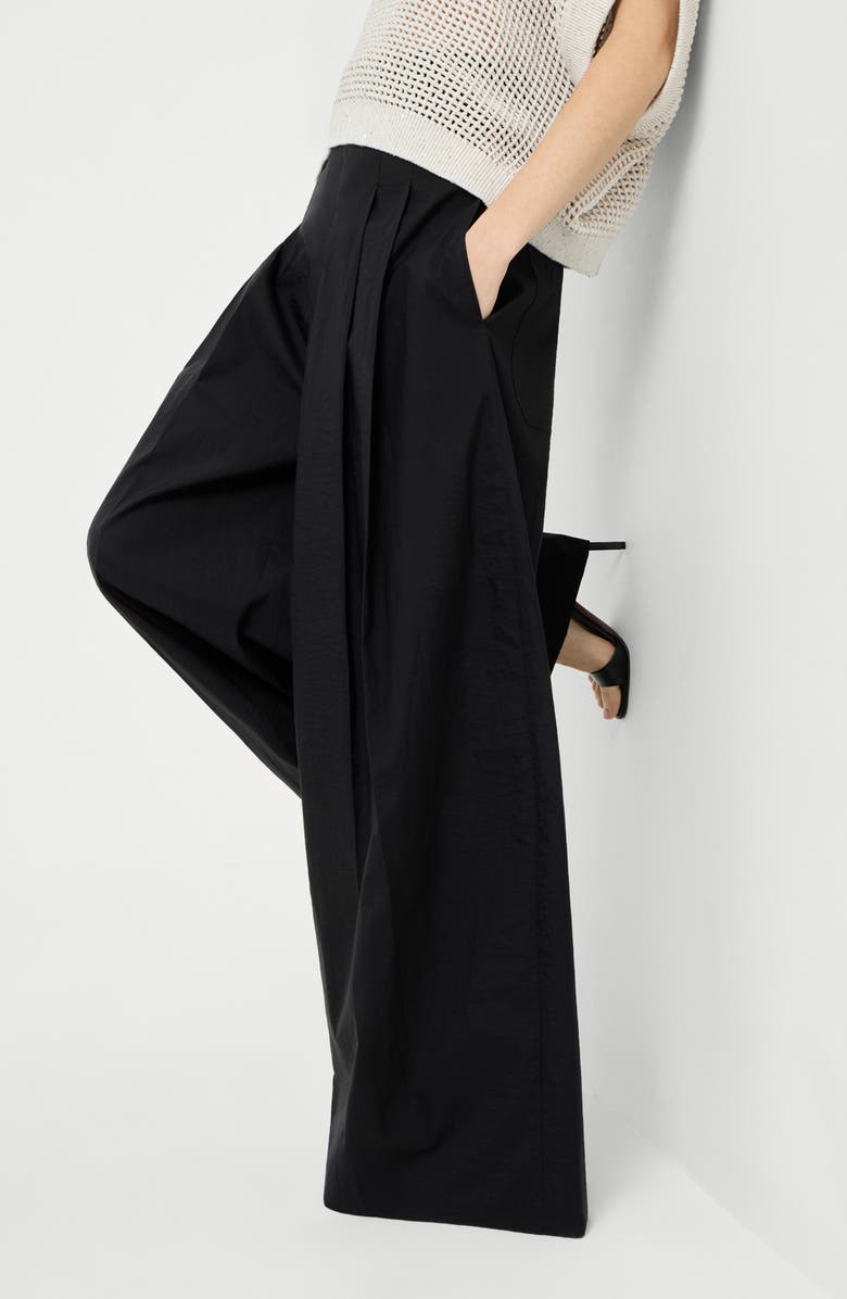 Brunello Cucinelli Maxi trousers, Alternate, color, Black