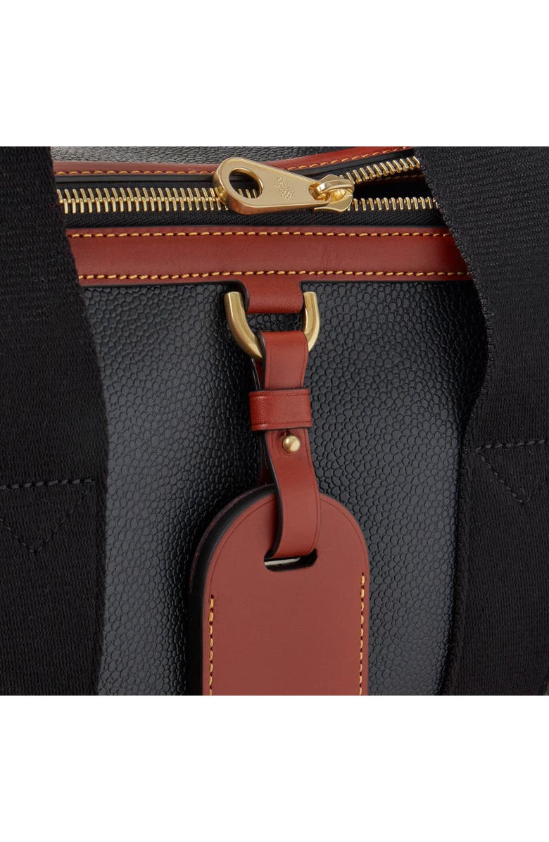 Mulberry Heritage Day Clipper Eco Scotchgrain Duffle, Alternate, color, Black-Cognac