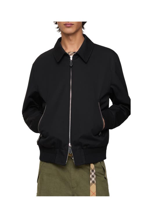 Burberry Cotton Gabardine Chester Harrington Jacket In Black