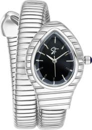 st. Moran Serpentine Wraparound Bracelet Watch, 12.7mm x 25.4mm