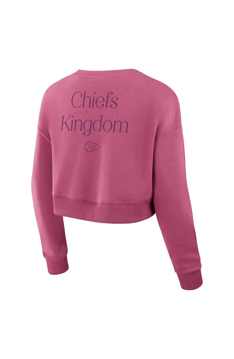 FANATICS Women's Fanatics Pink Kansas City Chiefs Studio Tri-Blend Cropped Pullover Sweatshirt, Alternate, color, Pink