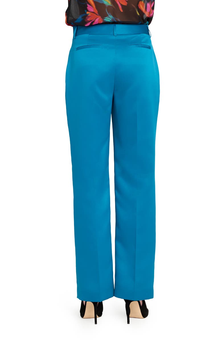 Tahari ASL Bird Eye Wide Leg Satin Pants, Alternate, color, Ocean Teal