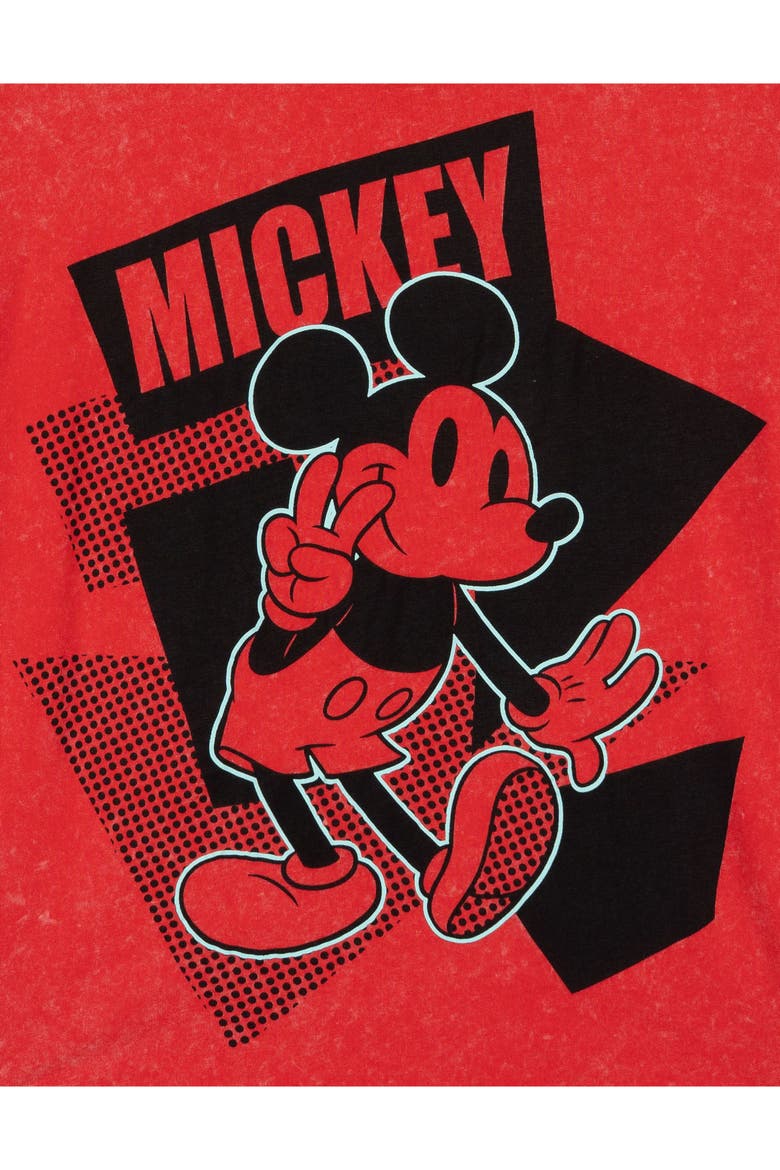 Mickey Mouse Women's Short Sleeve T-Shirt, Alternate, color, Red Peace Mickey