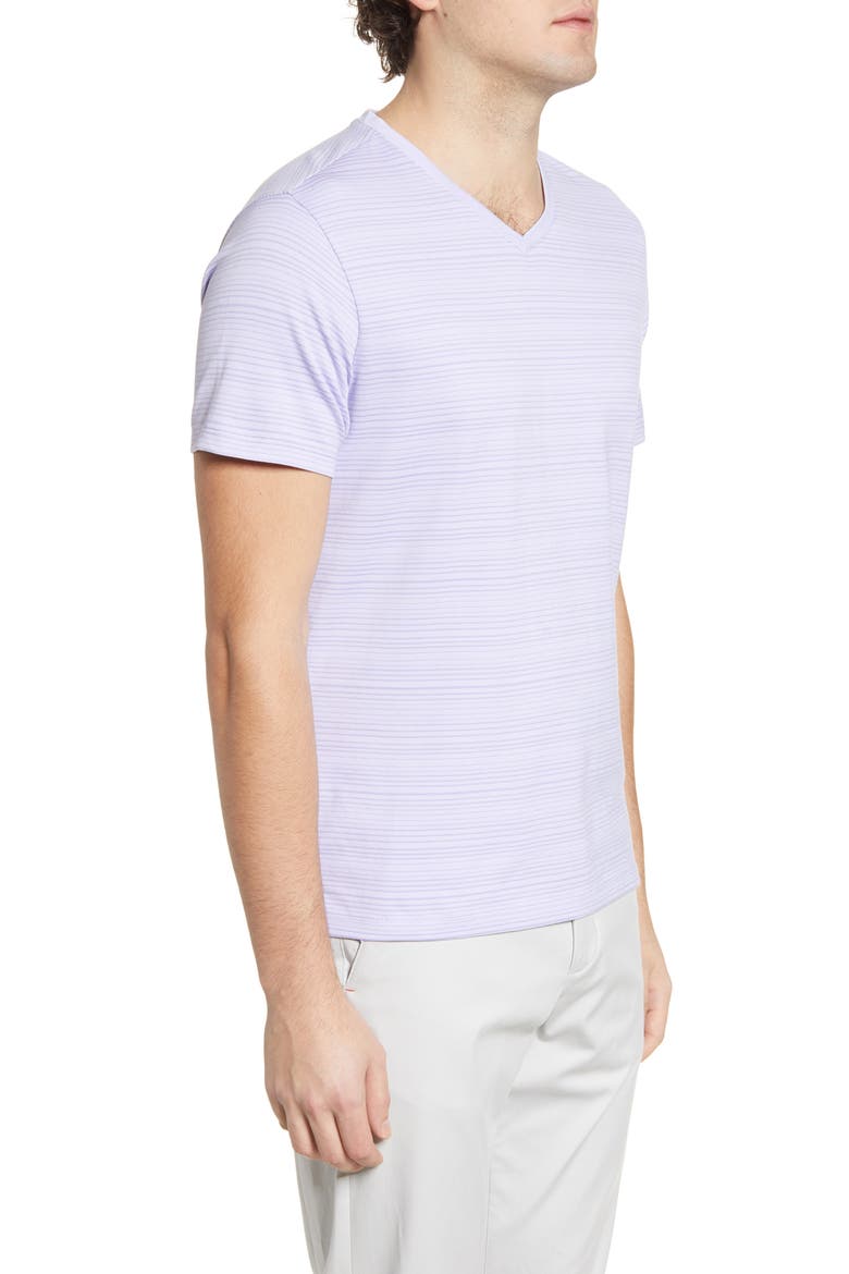 Augustus Stripe V-Neck T-Shirt, Alternate, color, LILAC