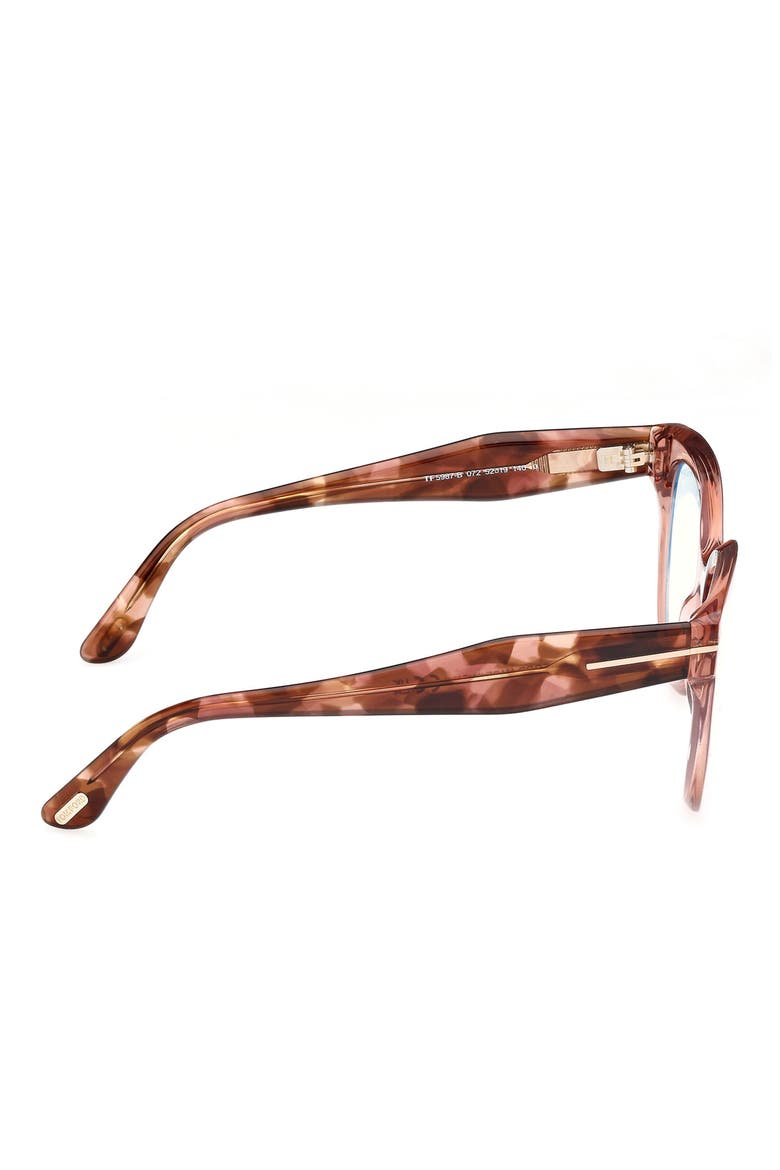 52mm Butterfly Blue Light Blocking Glasses, Alternate, color, ROSE HAVANA