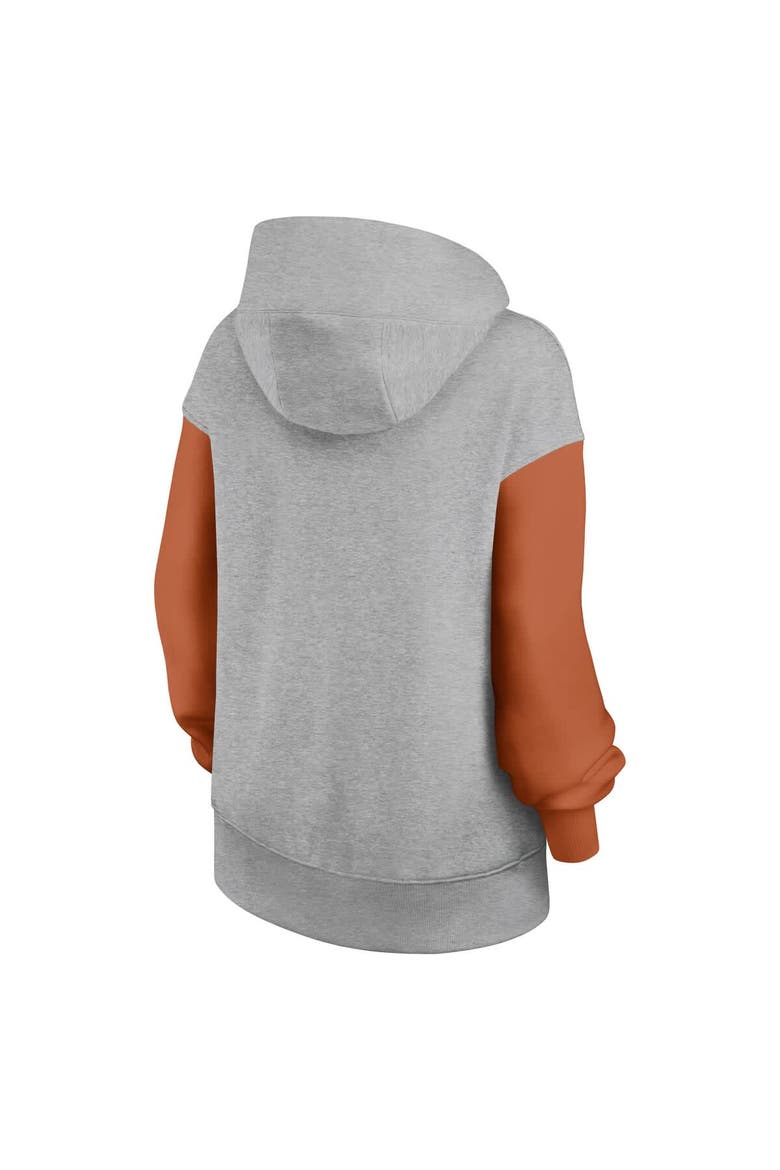 Women's Nike Heather Gray/Texas Orange Texas Longhorns Oversized Legacy Phoenix Pullover Hoodie, Alternate, color, Heather Gray