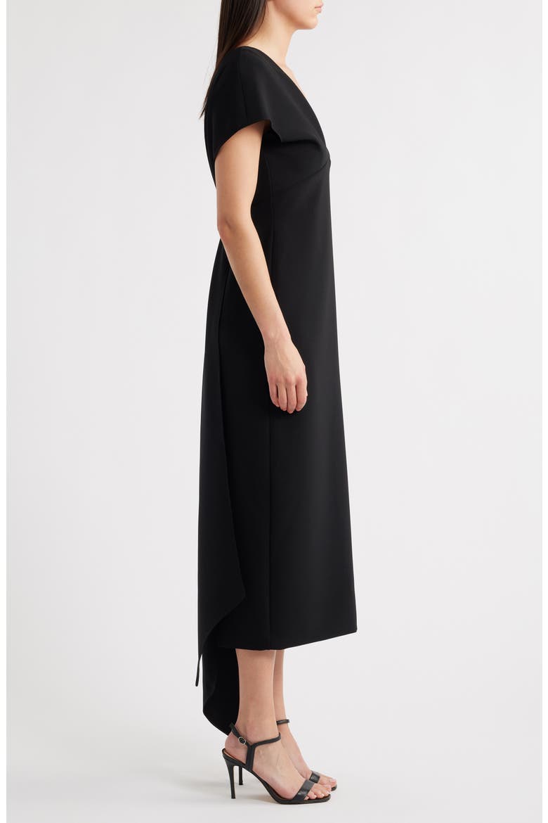 Crepe Cocktail Dress, Alternate, color, BLACK