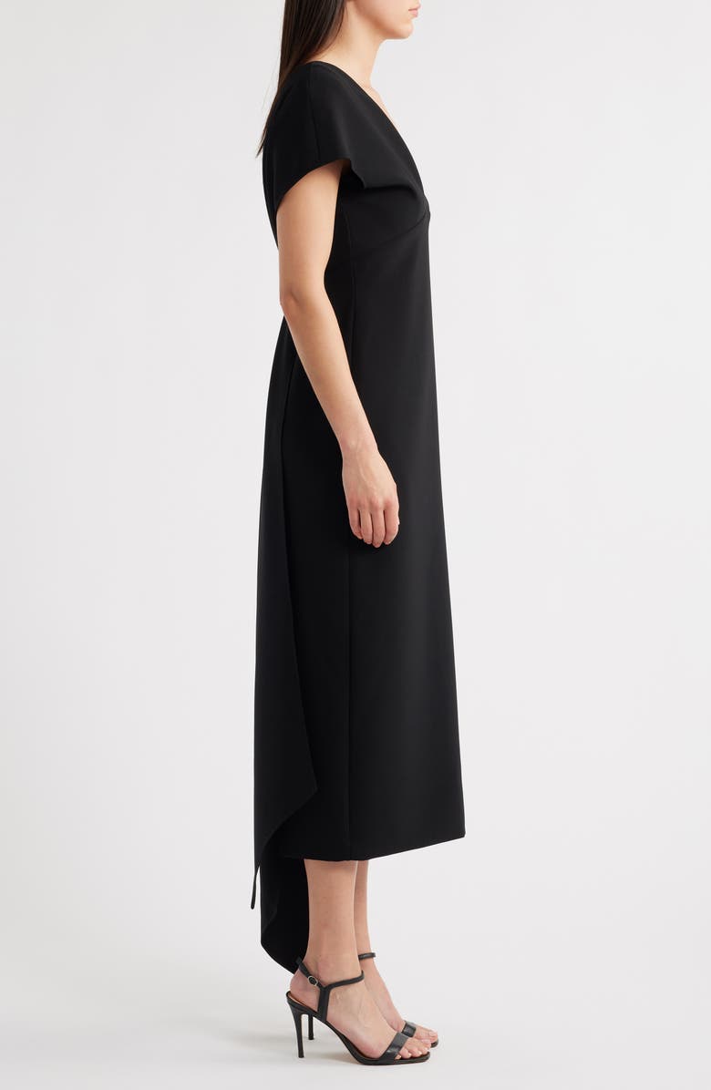 Amsale Crepe Cocktail Dress, Alternate, color, Black