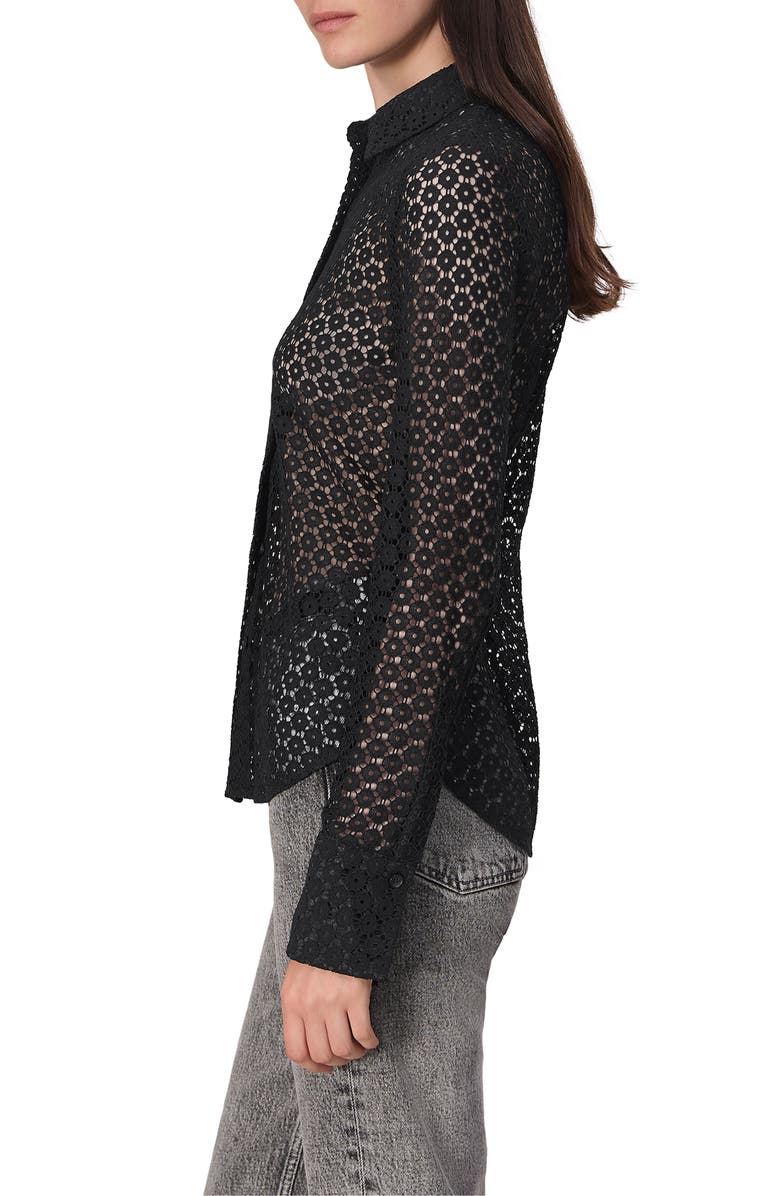 rag & bone Yvette Lace Button-Up Shirt, Alternate, color, Black