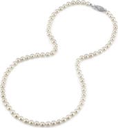 The Pearl Source 5.0-5.5mm Japanese Akoya White Pearl Necklace - AAA Quality