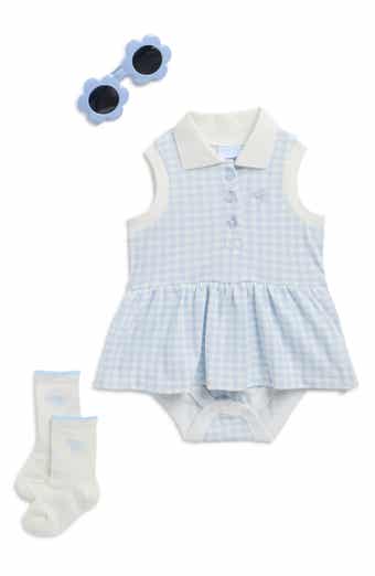 Draper James Gingham Skirted Bodysuit, Socks & Sunglasses Set