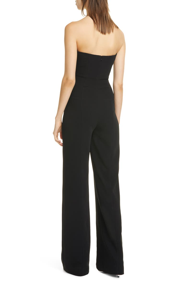 Jessi Double Belt Strapless Jumpsuit, Alternate, color, BLACK