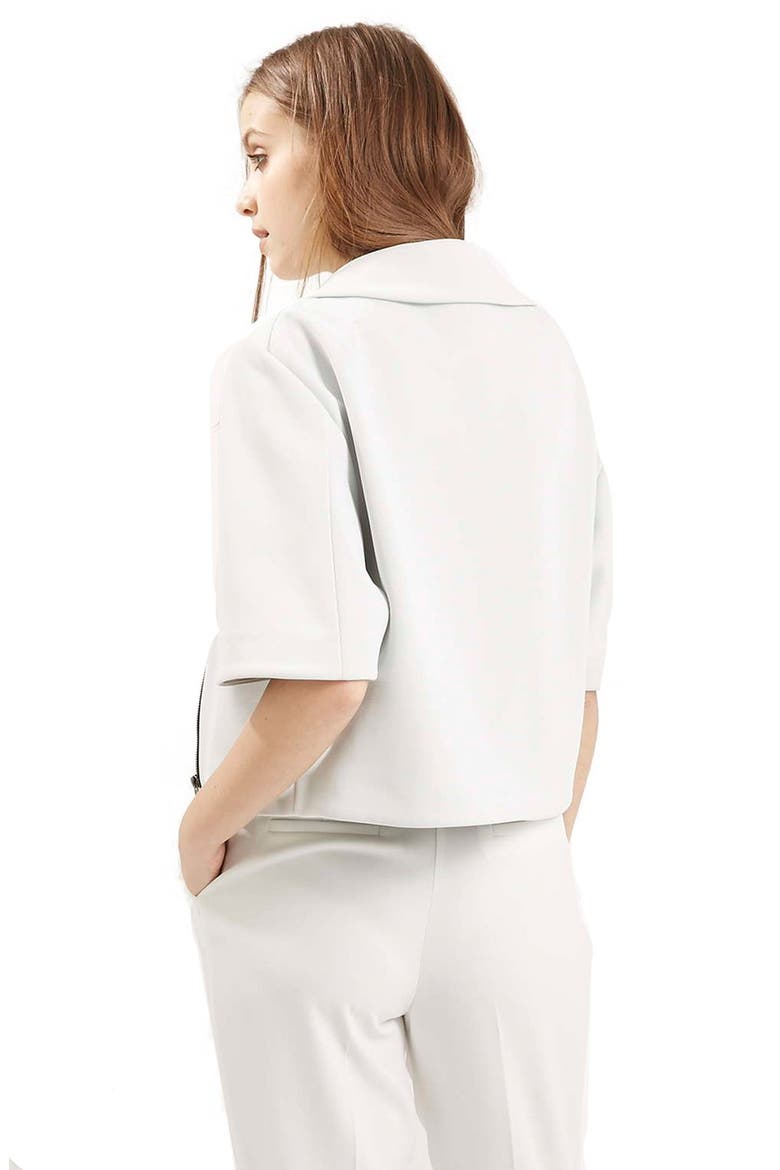 Elbow Sleeve Crop Jacket, Alternate, color, WHITE