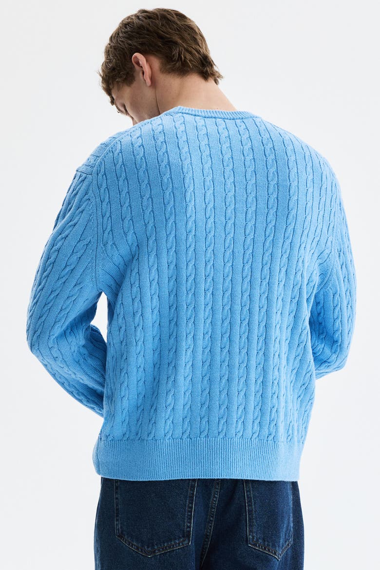 Regular Fit Cable-knit Jumper, Alternate, color, Light blue