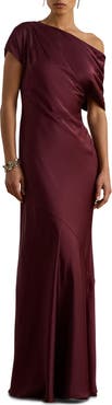 Lauren Ralph Lauren Satin Off the Shoulder Gown