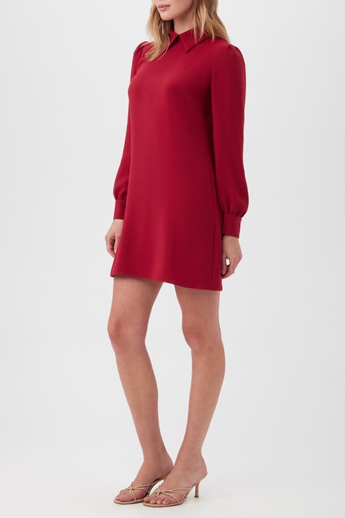 Trina Turk Gaudin 2 Long Sleeve Collared Dress In Burgundy