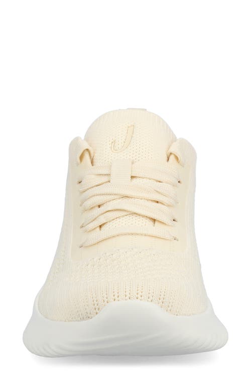 Journee Collection Women's Brena Lace Up Sneakers In Cream