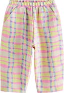 NEXT Kids' Crinkled Wide Leg Stretch Cotton Pants