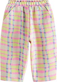 NEXT Kids' Crinkled Wide Leg Stretch Cotton Pants