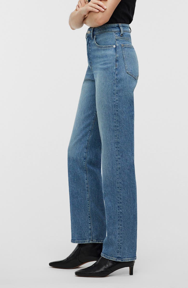 Madewell The '90s Crease Edition Straight Jeans, Alternate, color, Rondell Wash