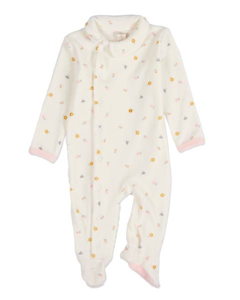 Baby Girls Snap Front Velour Footie (Baby)