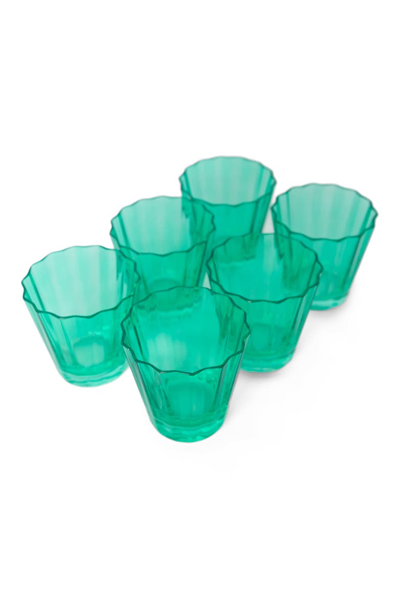 Sunday Set of 6 Lowball Glasses, Main, color, KELLY GREEN