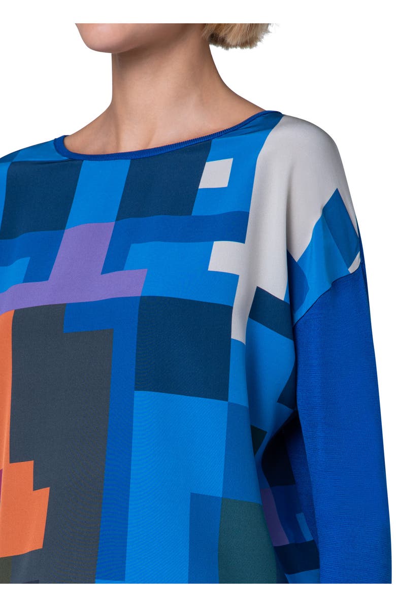 Akris Flowers at Home Silk Sweater, Alternate, color, 