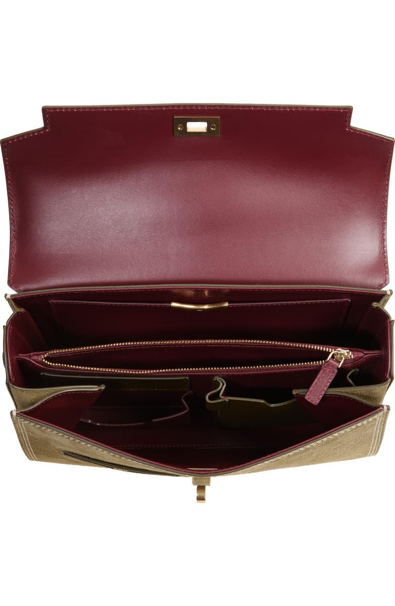 Anya Hindmarch Mortimer Suede Top Handle Bag, Alternate, color, Bonsai