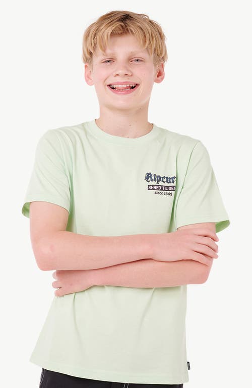 Rip Curl Kids' Shred 'til Dead Graphic T-shirt In Pastel Green