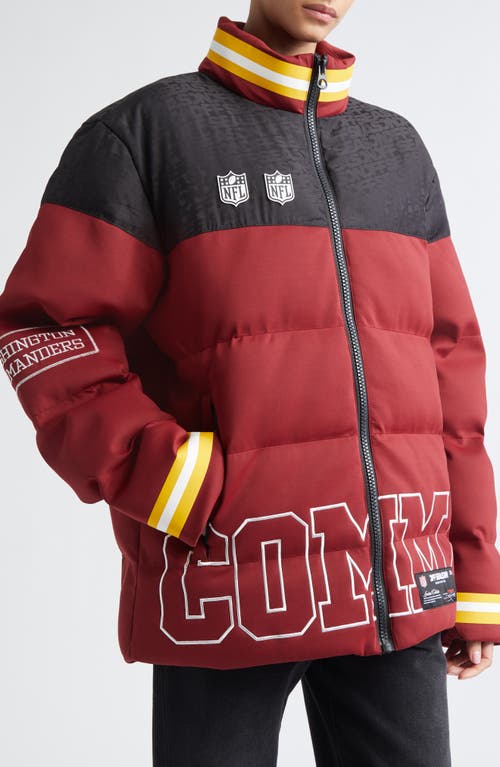 Off Season Nfl Team Water Repellent Long Puffer Coat In Red