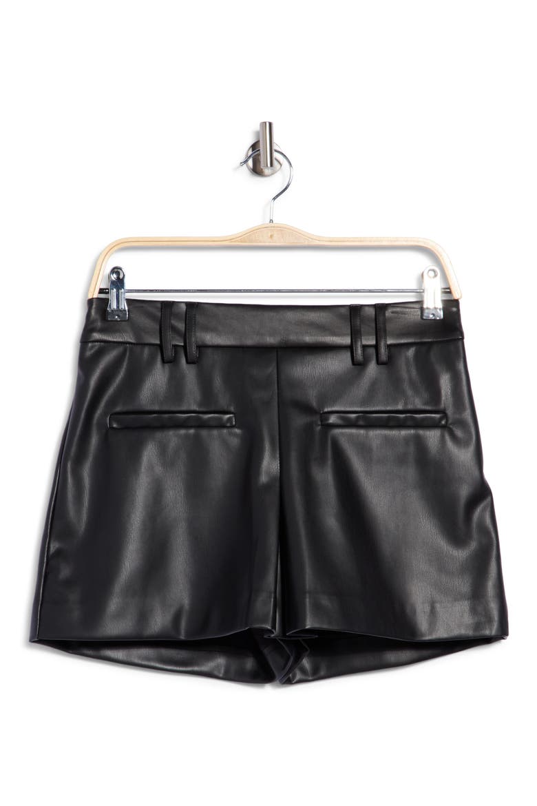Faux Leather Skort, Main, color, BLACK