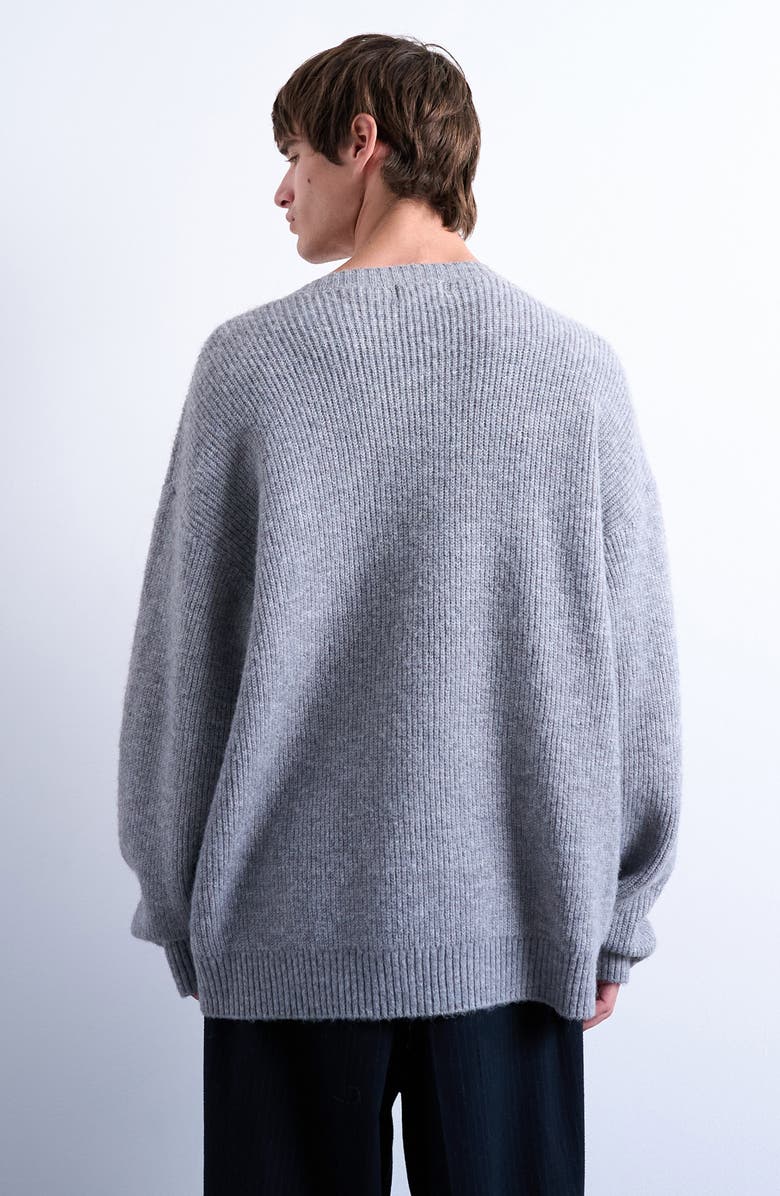 Topman Oversize V-Neck Sweater, Alternate, color, Light Grey