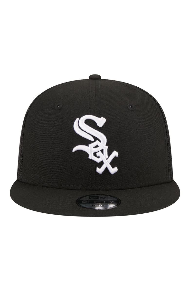 New Era Youth New Era Black Chicago White Sox 9FIFTY Trucker Snapback Hat, Alternate, color, Black