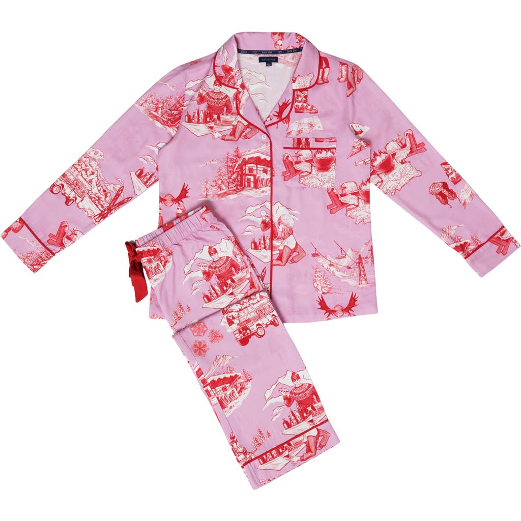 Katie Kime Bluebird Day Pajama Shorts Set In Pink