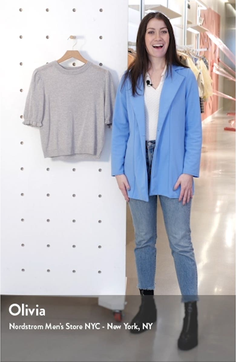 Ruffle Puff Sleeve Recycled Cashmere Sweater, sales video thumbnail