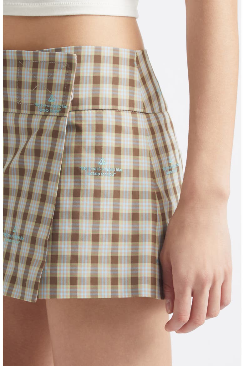Pomme Micromini Skort, Alternate, color, BROWN MULTI