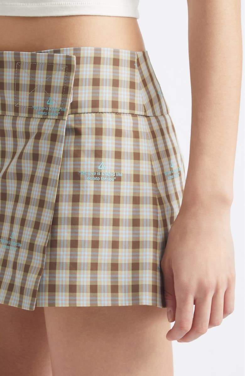 Sandy Liang Pomme Micromini Skort, Alternate, color, Brown Multi