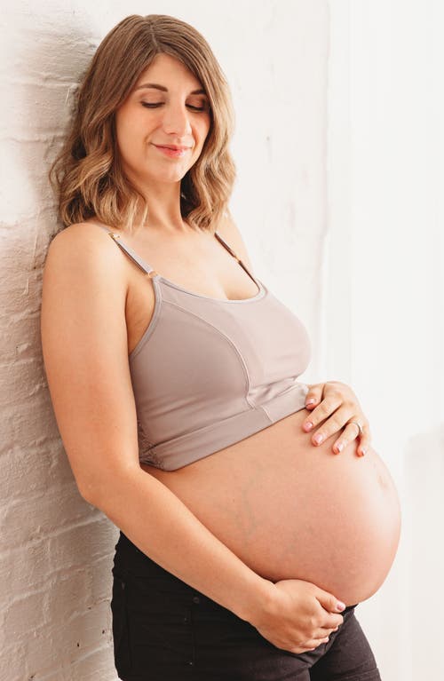 Davin & Adley Amelia Pumping And Nursing Crop Cami In Gray